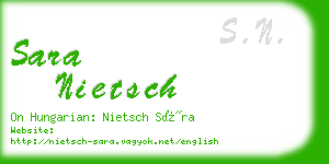 sara nietsch business card